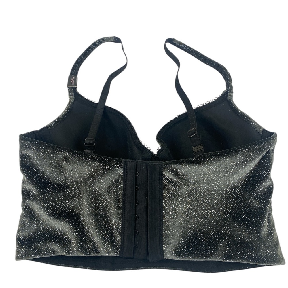 NEW Victoria’s Secret Velvet Shimmer Long Line Bustier Bra Sz 32C - Picture 3 of 7